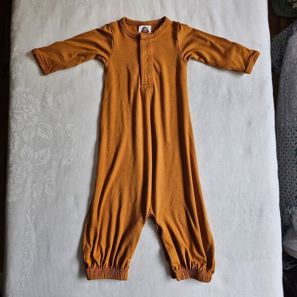 NWOT Monkey Motion Baby Nightgown / Romper Natural Fabric Versatile sz 0-3 mo - Picture 2 of 5